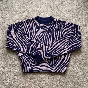 &Other Stories Pink/Zebra Cropped Sweater